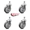 Service Caster 5 Inch Thermoplastic Rubber Wheel Swivel 1/2 Inch Threaded Stem Caster Set SCC SCC-TS20S514-TPRB-121315-4 - alternate 4